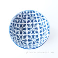 Tigela decorativa de cerâmica redonda com design colorido esmaltados naturais